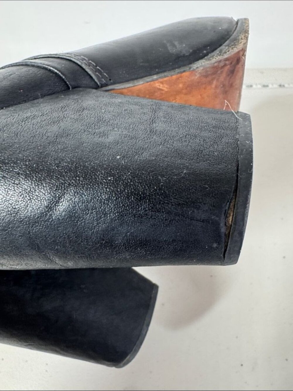 Rag & Bone Leather Ankle Boots Black EU 40 Block Heel Minimalist Chic Western - Picture 11 of 16